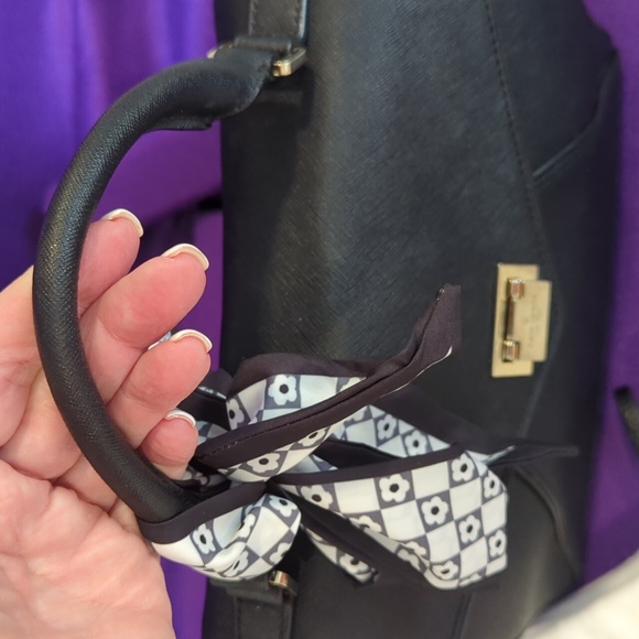 Kate Spade Bundle. Black Handbag, Black Wristlet, Unbranded Twilly & Dustbag EUC - Picture 12 of 12